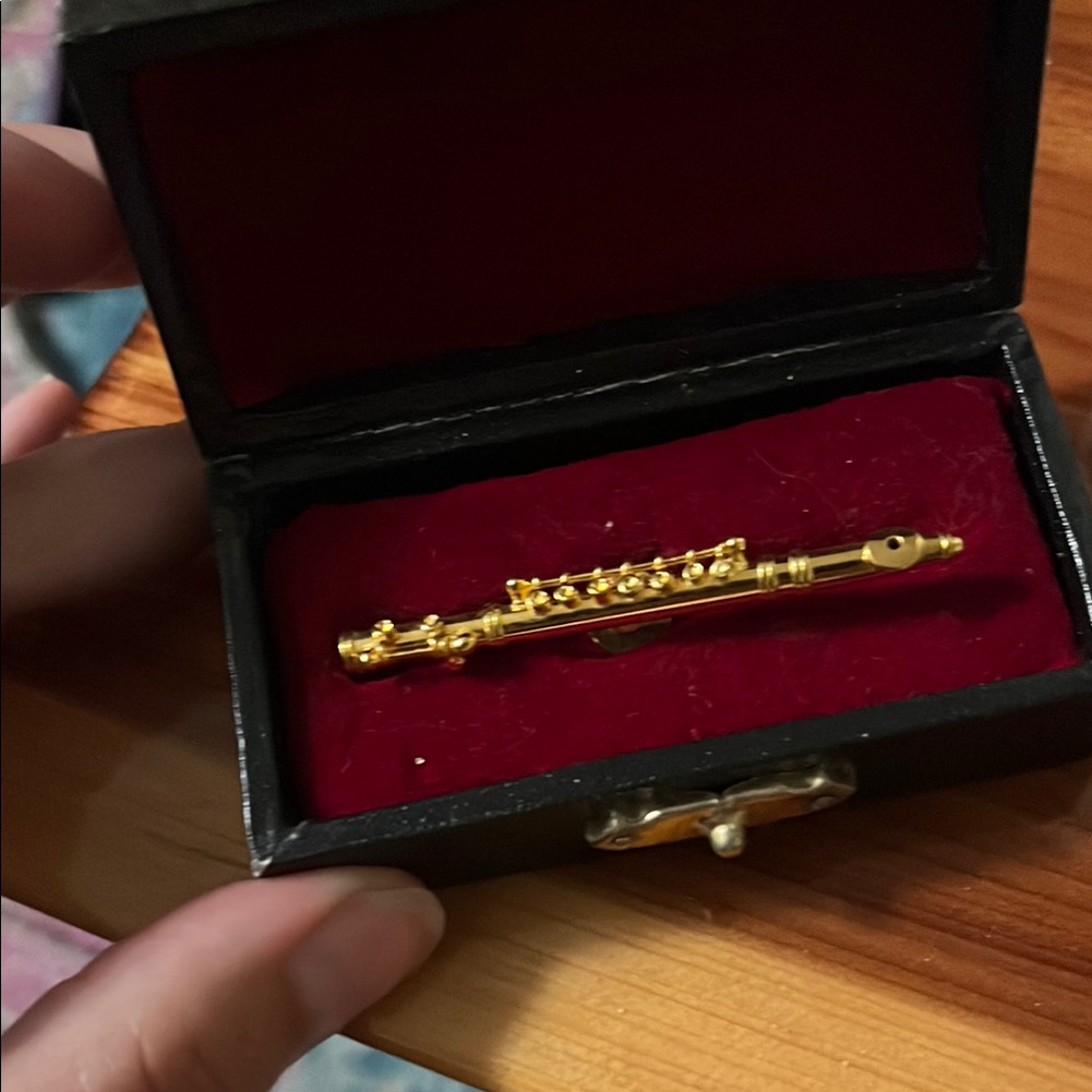 Miniature Gold Flute In Case